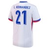 Camiseta de fútbol Francia L. Hernandez 21 Segunda Equipación Euro 2024 - Hombre